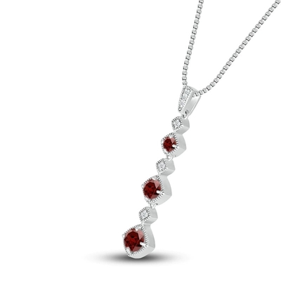 Garnet Necklace naturale 1/20 di diamante di ct TW con 925 Sterling Silver