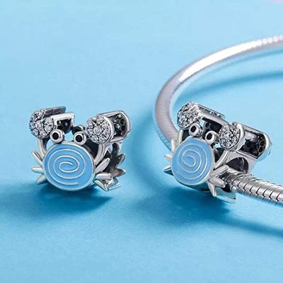 Coda della sirena &amp; Shell Pearl Charm blu 925 Sterling Silver Ocean Charm Beads per il braccialetto &amp; la collana