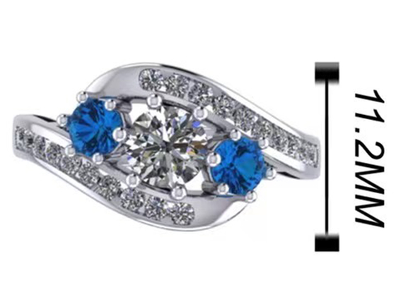 0,8 carati Topaz Ring Prong Setting Type blu naturale per l'impegno