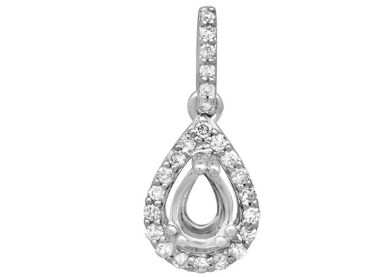 La pera ha tagliato il peso bianco 3.0g di Diamond Pendant Semi Mount 5x7mm