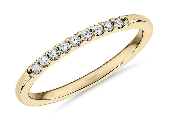 coda di pesce accatastabile di 0.44ct Diamond Rings Yellow Gold 1.8mm che mette tipo