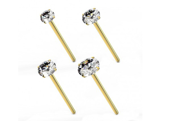 Piercing del naso dell'oro 18K di spessore 0.6mm con i diamanti di 1.25-3.0mm