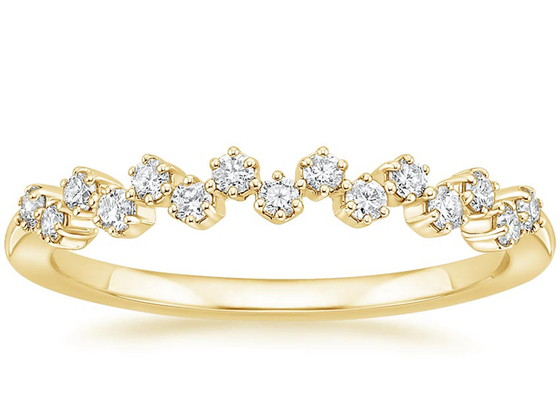 Banda di nozze rotonda dell'oro giallo 14k, 1.8mm-2.5mm Diamond Ring naturale