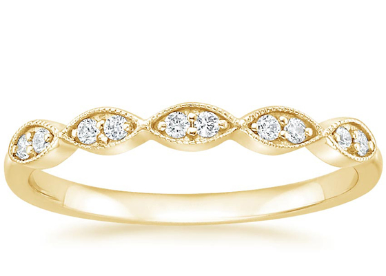 Dimensione Antivari dell'anello 1mm-2mm dei gioielli dell'oro giallo di Marquise Shape 14K che mette tipo