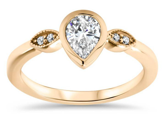 anello di Moissanite dell'oro di 0.77carat 10k, dimensione dell'anello di fidanzamento 5×7mm del solitario dell'oro