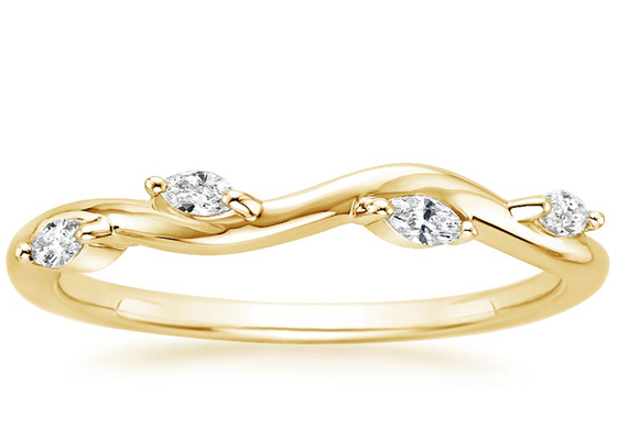 Diamante d'avvolgimento 0.40ct di Ring With 2×4mm dei gioielli dell'oro giallo del salice 14K