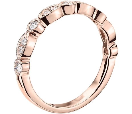 Rose Gold Jewelry 14K Diamond Engagement Ring Round Cut naturale