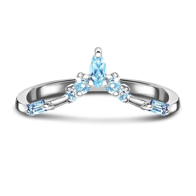 9K / oro bianco naturale di 10K/14K/18K Emerald Cut Diamond Engagement Ring