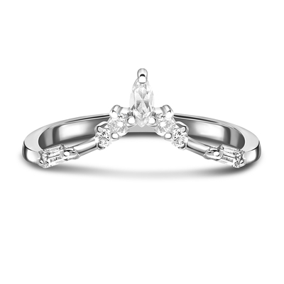 9K / oro bianco naturale di 10K/14K/18K Emerald Cut Diamond Engagement Ring