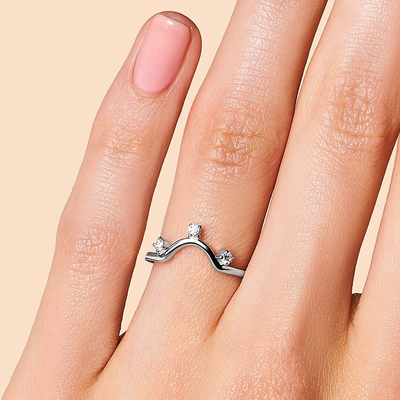 14K Rose Gold Real Diamond Jewellery, immaginazione reale rotonda Diamond Anniversary Rings