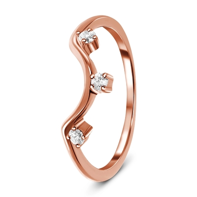14K Rose Gold Real Diamond Jewellery, immaginazione reale rotonda Diamond Anniversary Rings