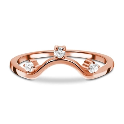 14K Rose Gold Real Diamond Jewellery, immaginazione reale rotonda Diamond Anniversary Rings