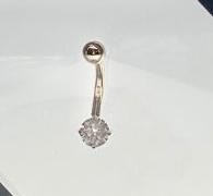 Gioielli solidi del corpo di Ring With Real Diamond 16g dell'ombelico dell'oro 14k