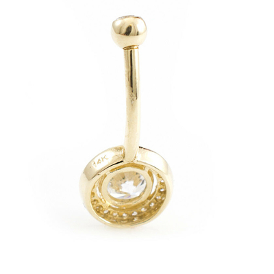 Gioielli solidi del corpo di Ring With Real Diamond 16g dell'ombelico dell'oro 14k