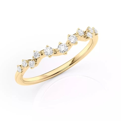 Oro giallo su ordinazione 14K e CVD Diamond Wedding Bands With Natural Diamond Jewelry