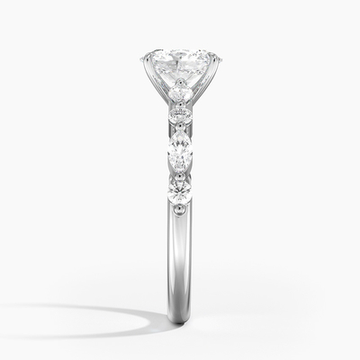 14K / 18K taglio reale bianco dell'oro solido VVS Diamond Moissanite Ring Round Brilliant