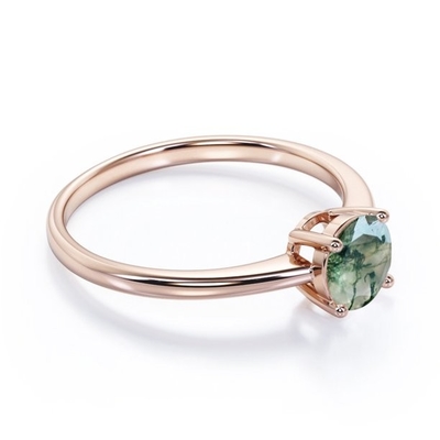 L'esagono Moss Agate Ring con come donne di impegno del regalo suona