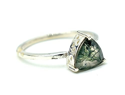Moss Agate Emerald Ring Set, fede nuziale di promessa del regalo dei gioielli di anniversario