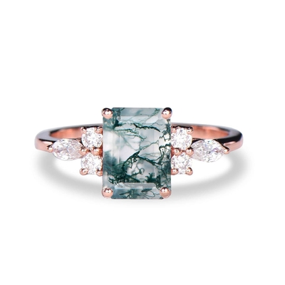 La foglia aperta di 925 Sterling Silver Marquise Shape Jade Aventurine suona i regali unici di Olive Leaf Rings Handmade Jewelry per il Wo