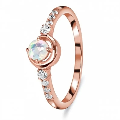 Anello d'avanguardia per l'anello d'impilamento di corrispondenza delicato delle pietre preziose di forma di Sterling Silver Moonstone Ring Heart delle donne 925