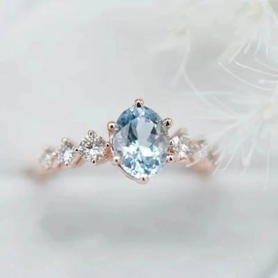 Anello delicato di 925 Sterling Silver Fashion Design Exquisite Moonstone
