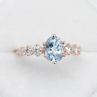 L'oro bianco Moonstone ovale Art Deco Unique Engagement Ring ha messo 925 Sterling Silver