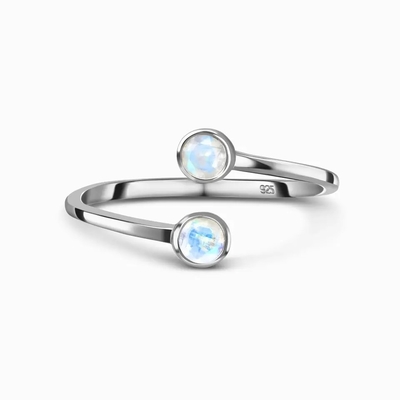 Taglio genuino della pera di Moonstone delle pietre preziose 925 di anniversario degli anelli d'argento naturali dei gioielli