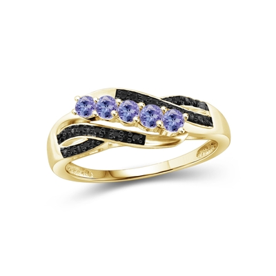I gioiellieri bastonano Tanzanite Ring Birthstone Jewelry con la banda nera