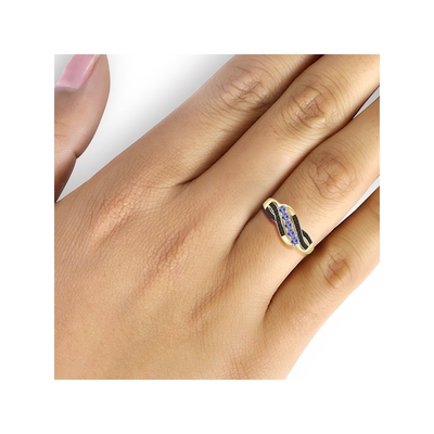 I gioiellieri bastonano Tanzanite Ring Birthstone Jewelry con la banda nera
