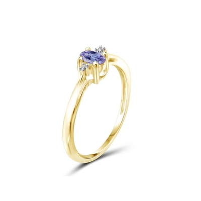 0,25 carati Tanzanite 0,925 Sterling Silver Ring Jewelry con l'accento bianco della CZ
