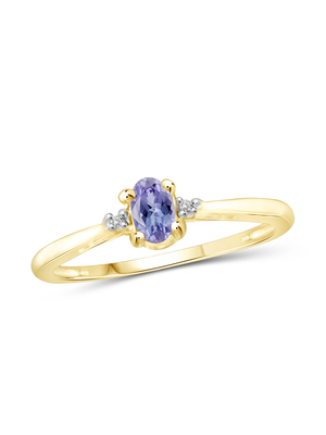 0,25 carati Tanzanite 0,925 Sterling Silver Ring Jewelry con la CZ bianca – anelli della pietra preziosa con ipoallergenico