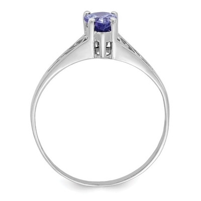 0,25 carati Tanzanite 0,925 Sterling Silver Ring Jewelry con la CZ bianca – anelli della pietra preziosa con ipoallergenico