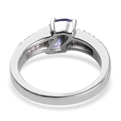 0,25 carati Tanzanite 0,925 Sterling Silver Ring Jewelry con la CZ bianca – anelli della pietra preziosa con ipoallergenico