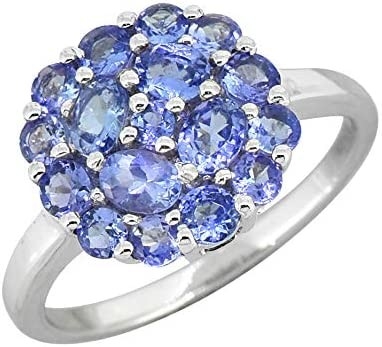 0,25 carati Tanzanite con Sterling Silver Ring Jewelry con l'accento bianco della CZ