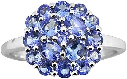 0,25 carati Tanzanite con Sterling Silver Ring Jewelry con l'accento bianco della CZ