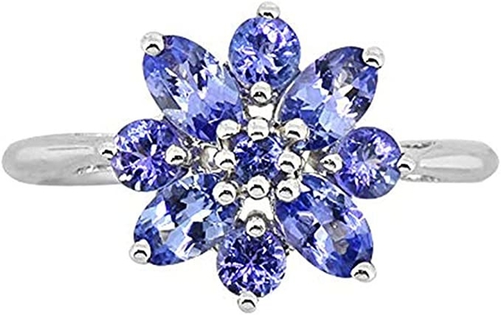 0,25 carati Tanzanite con Sterling Silver Ring Jewelry con l'accento bianco della CZ