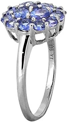 0,25 carati Tanzanite con Sterling Silver Ring Jewelry con l'accento bianco della CZ