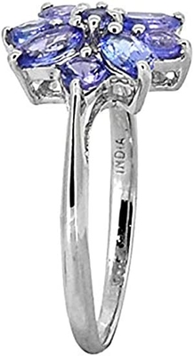 0,25 carati Tanzanite con Sterling Silver Ring Jewelry con l'accento bianco della CZ