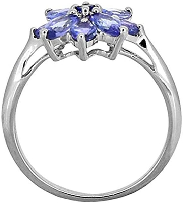 0,25 carati Tanzanite con Sterling Silver Ring Jewelry con l'accento bianco della CZ