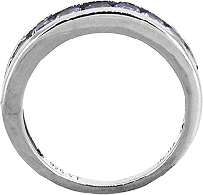 0,5 ori bianchi solidi blu naturali dell'anello 18K di CTW Tanzanite