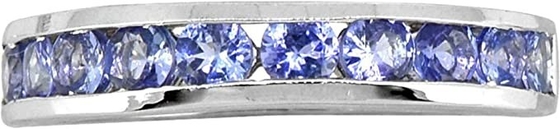 0,5 ori bianchi solidi blu naturali dell'anello 18K di CTW Tanzanite