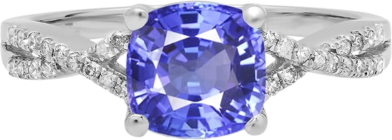 Tanzanite &amp; Sapphire Boxed Set Sterling Silver Laboratorio-creata bianca