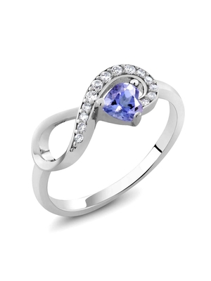 6,02 oro bianco solido blu naturale dell'anello 18K di CTW Tanzanite