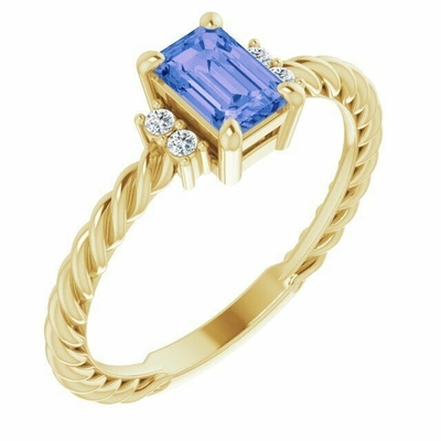Carati Tanzanite 0,925 accenti bianchi di Sterling Silver Ring Jewelry With CZ