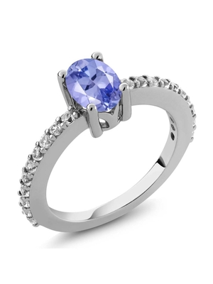 I gioiellieri bastonano Tanzanite Ring Birthstone Jewelry con la CZ bianca
