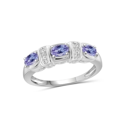 Con l'anello di 925 Sterling Silver Rhodium Tanzanite Engagement