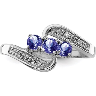 Con l'anello di 925 Sterling Silver Rhodium Tanzanite Engagement
