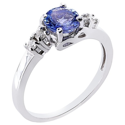 Carati Tanzanite 0,925 accenti bianchi di Sterling Silver Ring Jewelry With CZ