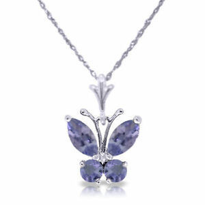 Collana naturale CZ Sterling SilverI 14K del pendente del cuore di infinito di Tanzanite