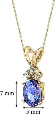3,12 carati Tanzanite genuino e topazio bianco una collana 925 Sterling Silver di 3 pezzi